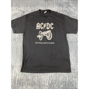 ACDC For Those About To Rock Band Crew Neck Shirt Men's Size L Black